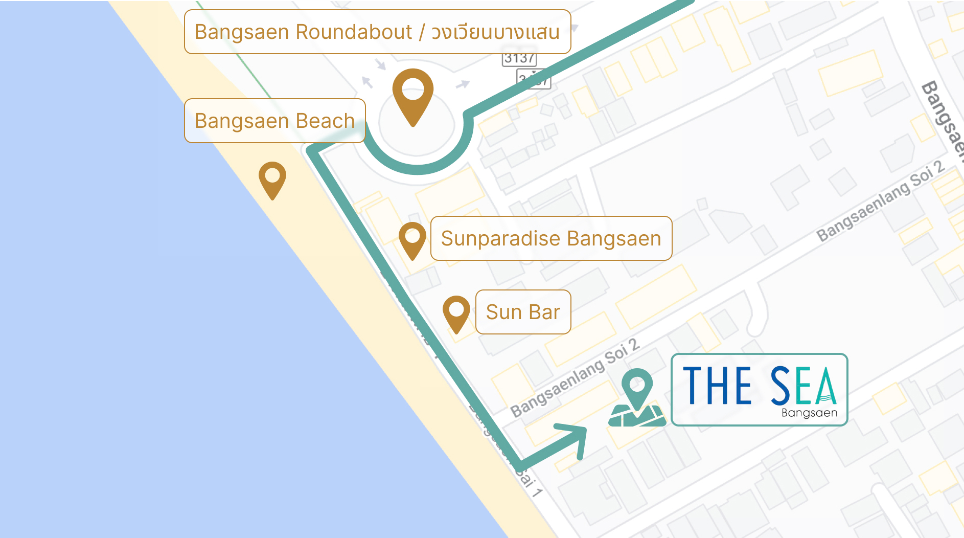 The Sea Bangsaen Hotel Map